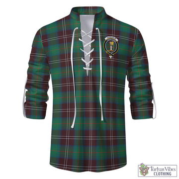 Chisholm Hunting Ancient Tartan Men's Scottish Traditional Jacobite Ghillie Kilt Shirt with Family Crest