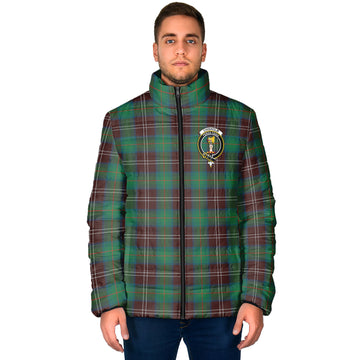 Chisholm Hunting Ancient Tartan Padded Jacket with Family Crest