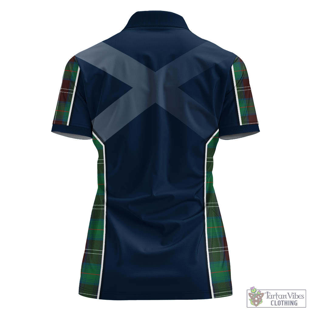 Tartan Vibes Clothing Chisholm Hunting Ancient Tartan Women's Polo Shirt with Family Crest and Lion Rampant Vibes Sport Style