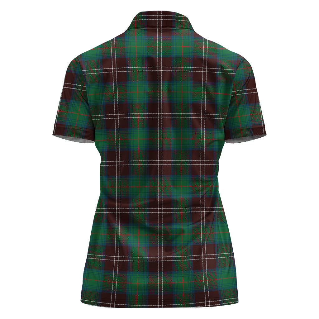 chisholm-hunting-ancient-tartan-polo-shirt-with-family-crest-for-women