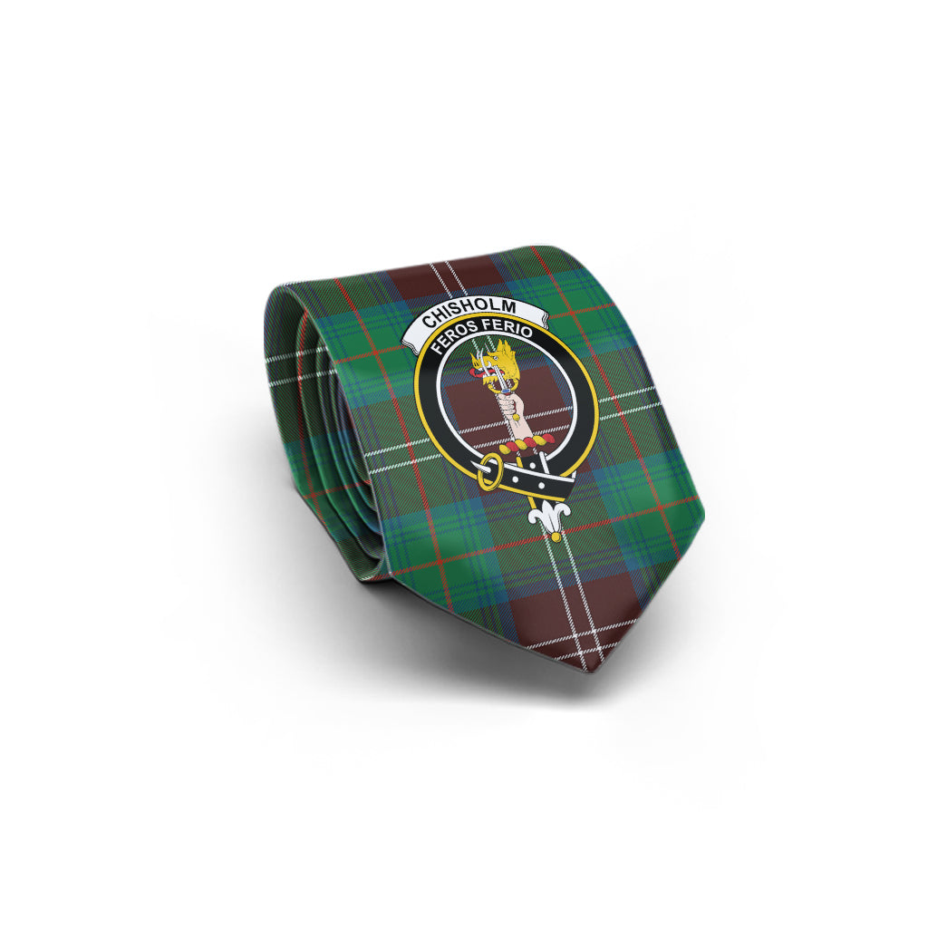 chisholm-hunting-ancient-tartan-classic-necktie-with-family-crest