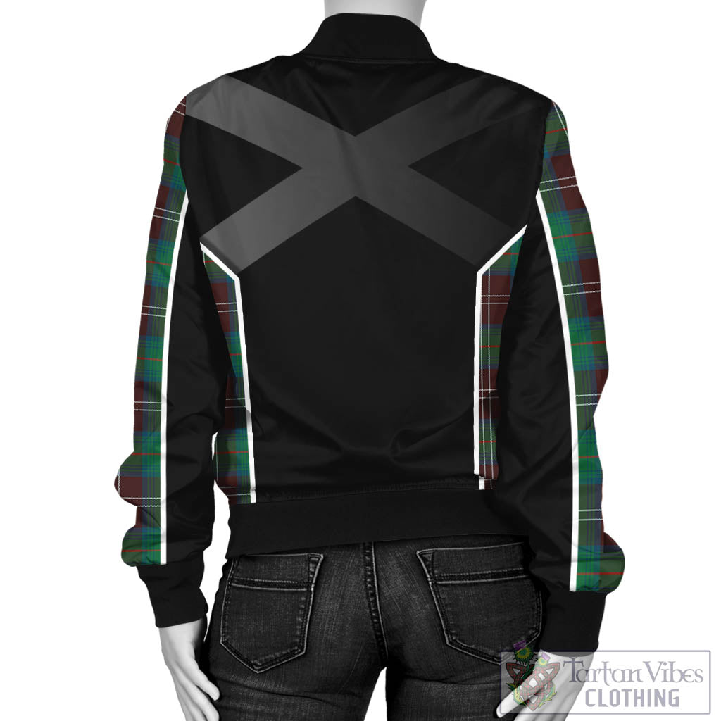 Tartan Vibes Clothing Chisholm Hunting Ancient Tartan Bomber Jacket with Family Crest and Scottish Thistle Vibes Sport Style