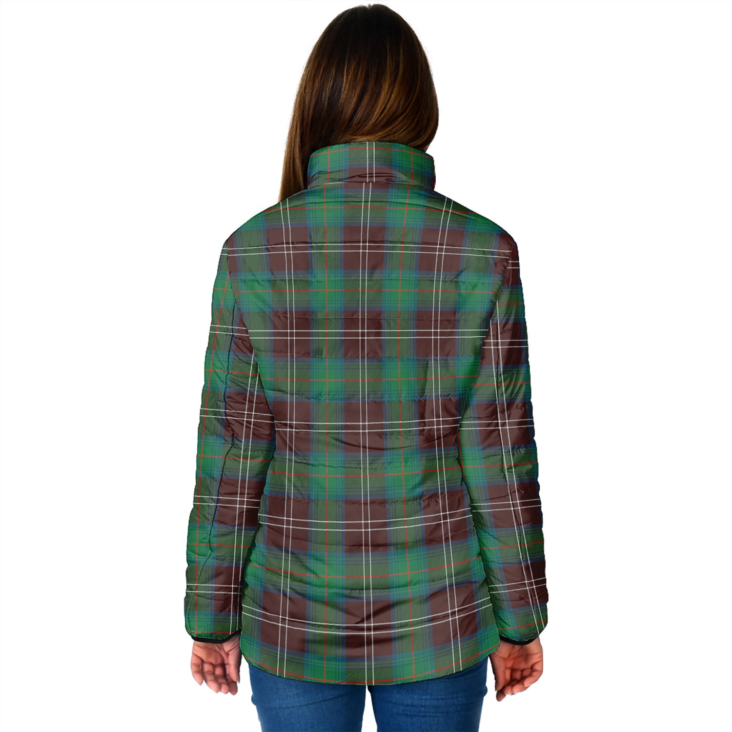 Chisholm Hunting Ancient Tartan Padded Jacket with Family Crest - Tartanvibesclothing