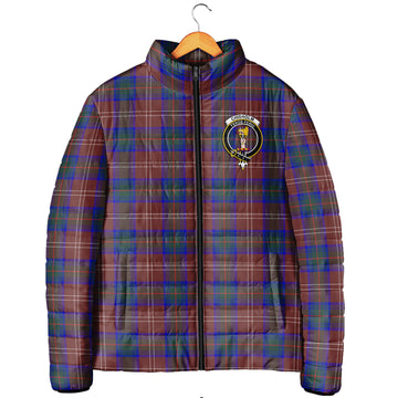 Chisholm Hunting Modern Tartan Padded Jacket with Family Crest