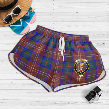 Chisholm Hunting Modern Tartan Womens Shorts with Family Crest