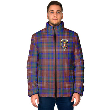 Chisholm Hunting Modern Tartan Padded Jacket with Family Crest