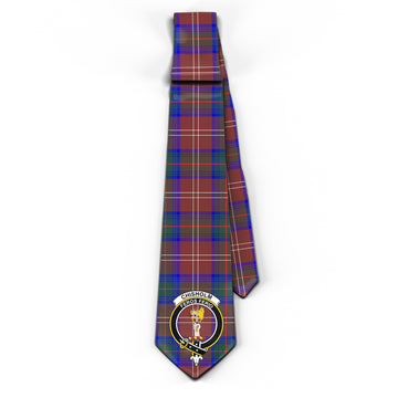 Chisholm Hunting Modern Tartan Classic Necktie with Family Crest