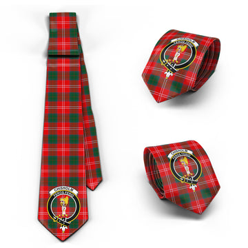 Chisholm Modern Tartan Classic Necktie with Family Crest