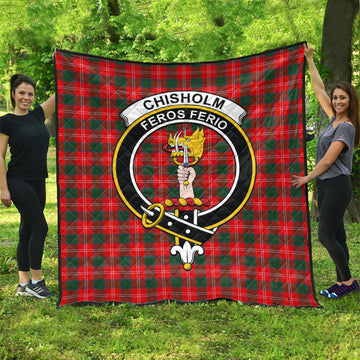 Chisholm Modern Tartan Quilt with Family Crest