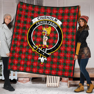 Chisholm Modern Tartan Quilt with Family Crest