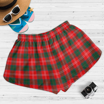 Chisholm Modern Tartan Womens Shorts with Family Crest