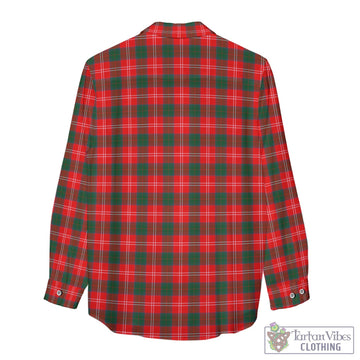 Chisholm Modern Tartan Womens Casual Shirt with Family Crest