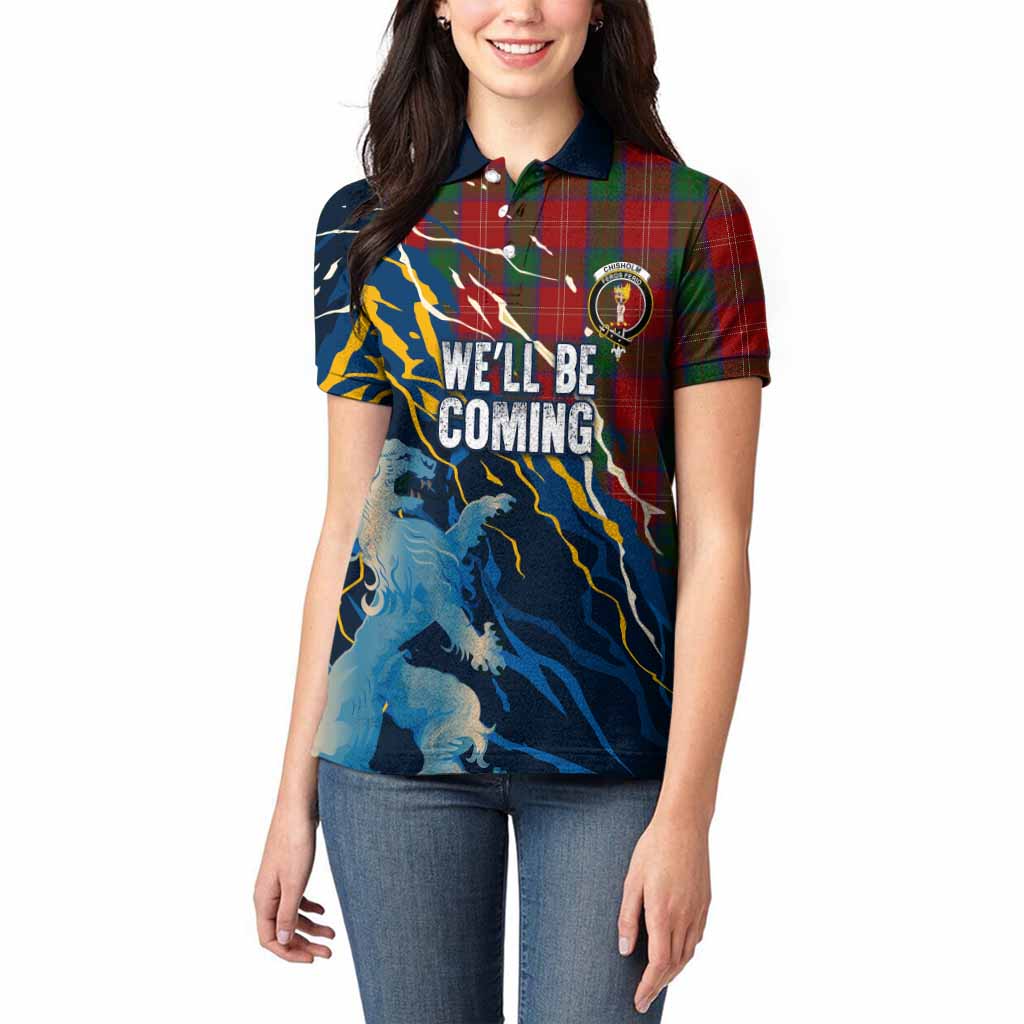 Chisholm Scotland Tartan Women Polo Shirt WC2026 Football - We'll Be Coming