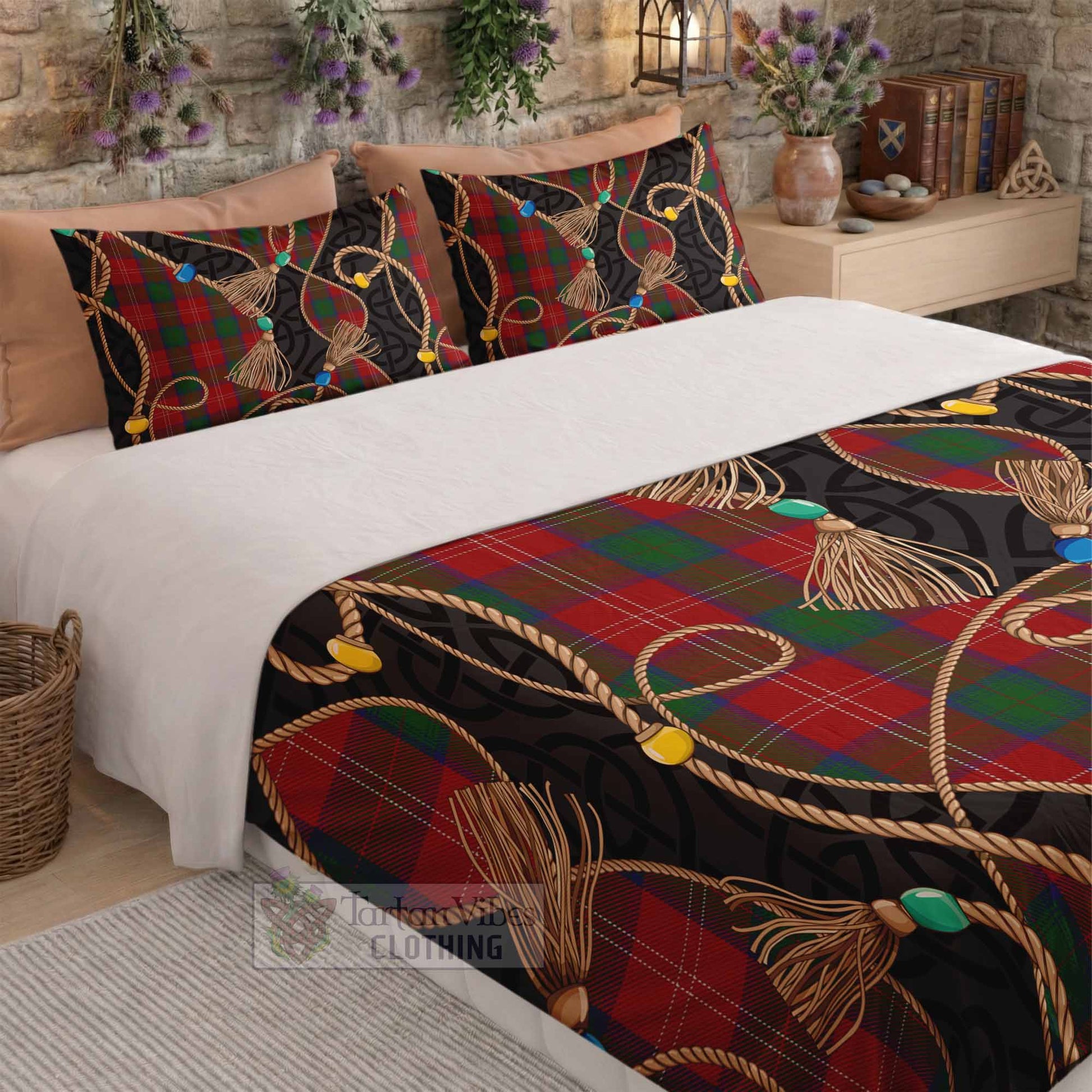 Chisholm Scottish Tartan Twisted Ropes Stylized Bedding Set - Tartan Vibes Clothing