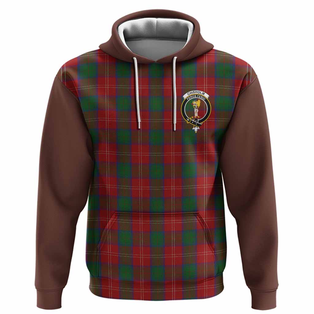 Chisholm Tartan Accent Hoodie with Family Crest