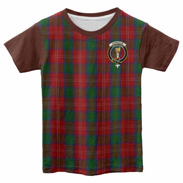 Chisholm Tartan Accent Kid T-shirt with Family Crest