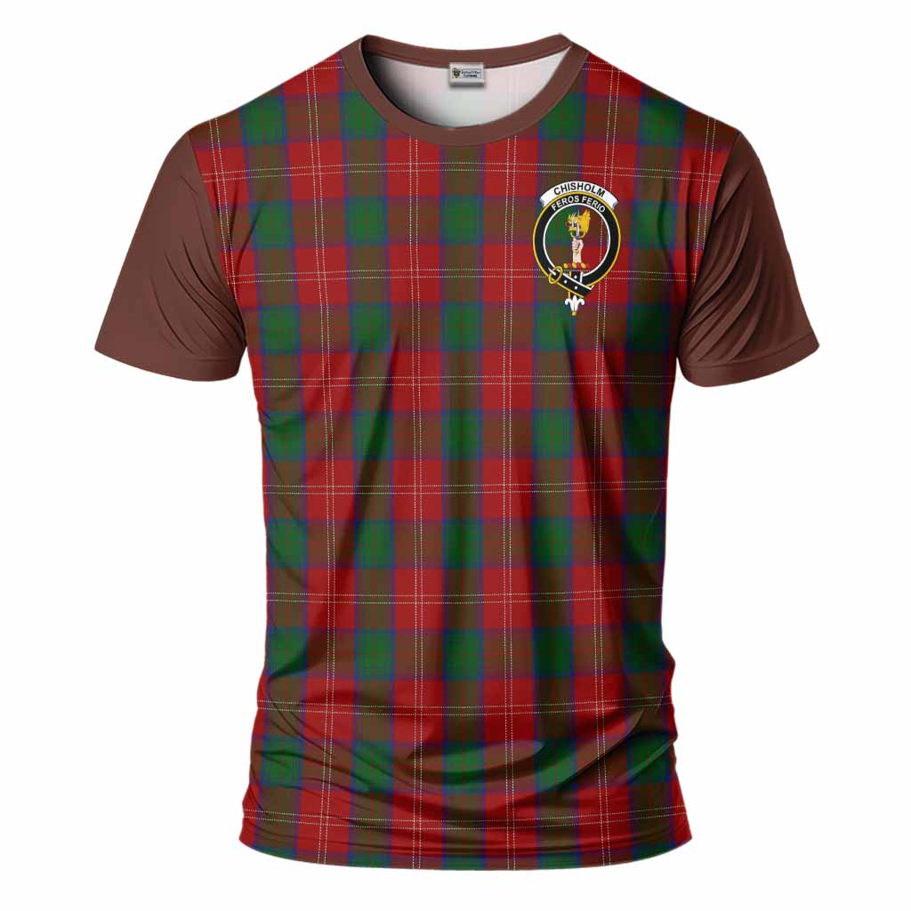 Chisholm Tartan Accent T-Shirt with Family Crest