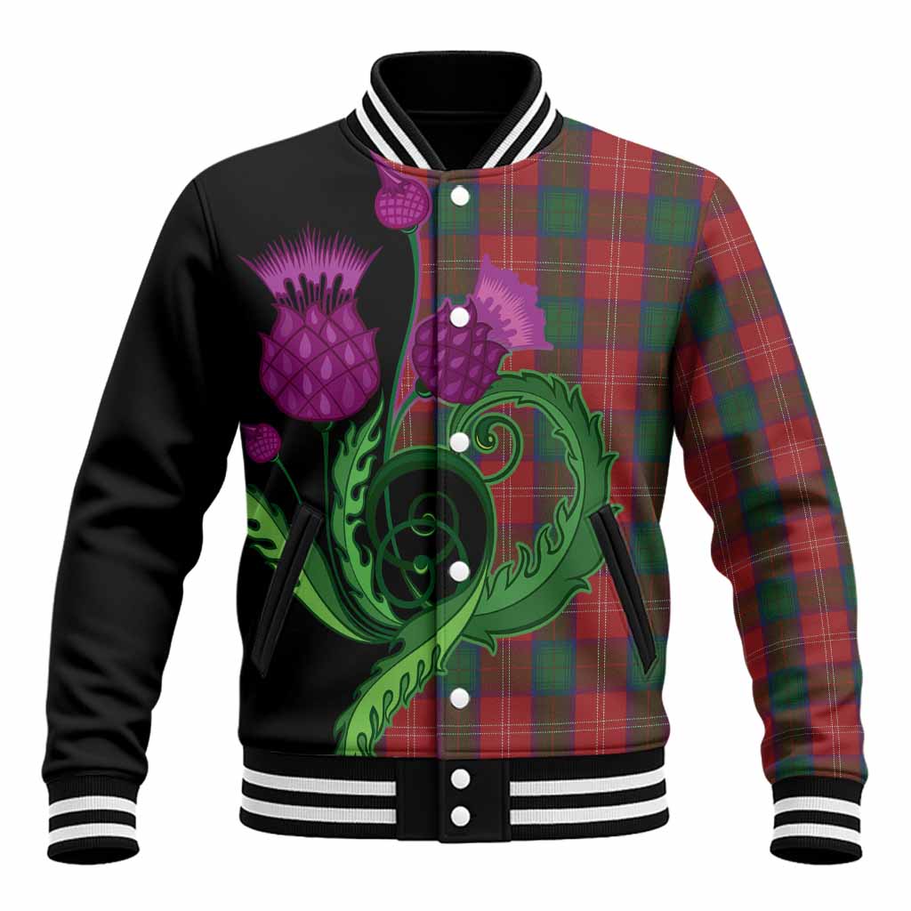 Chisholm Tartan Baseball Jacket Traditional Scottish Thistle
