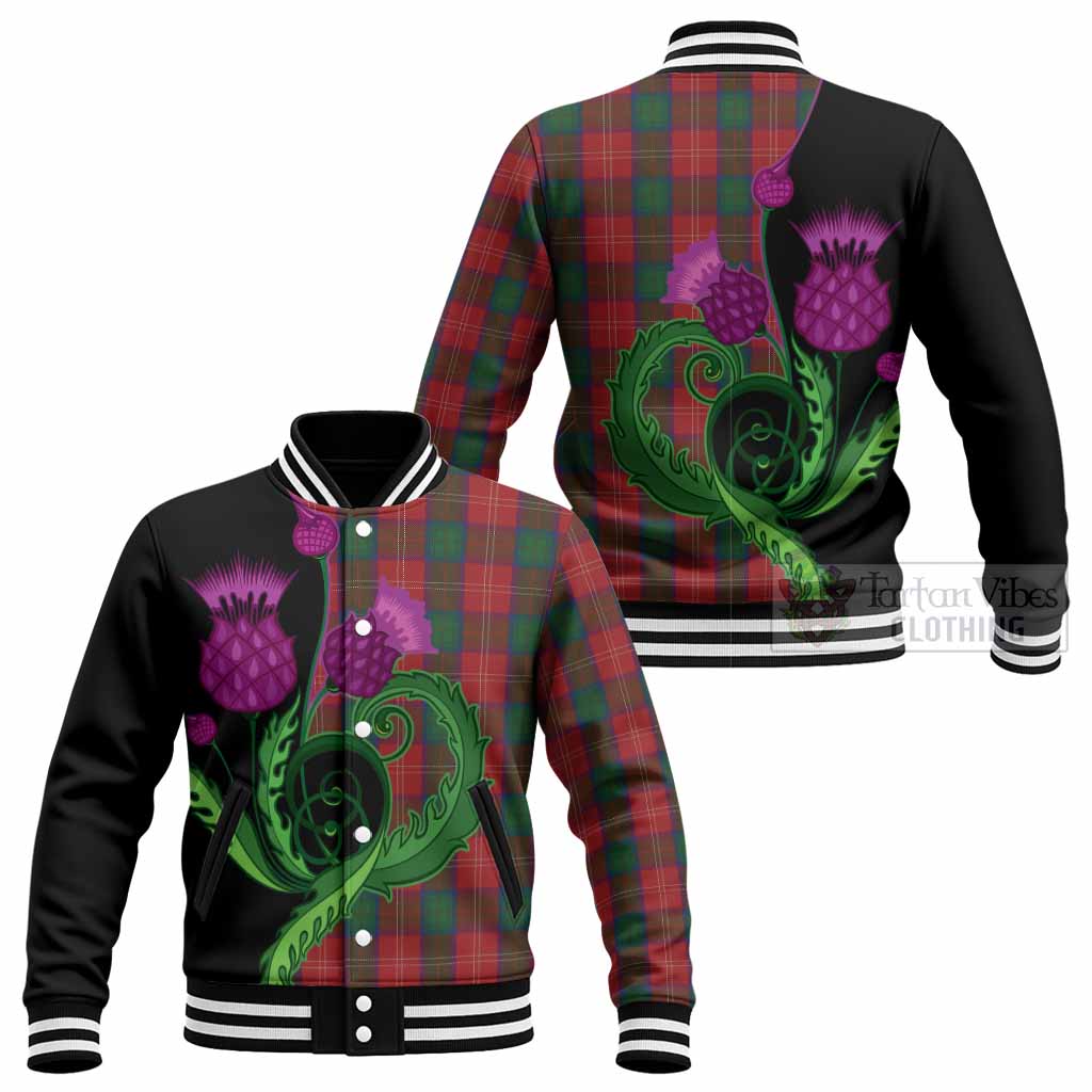 Chisholm Tartan Baseball Jacket Traditional Scottish Thistle