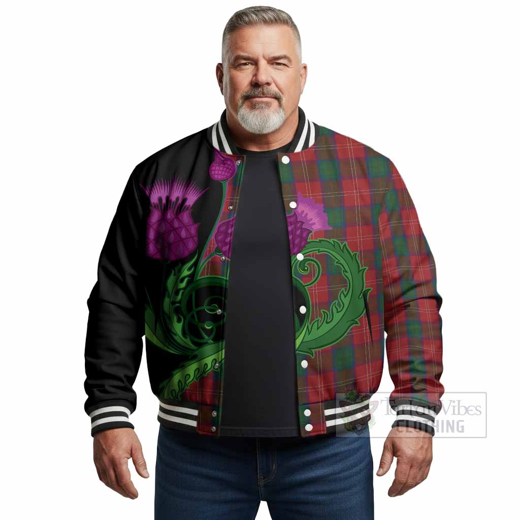 Chisholm Tartan Baseball Jacket Traditional Scottish Thistle
