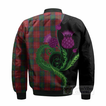 Chisholm Tartan Bomber Jacket Traditional Scottish Thistle