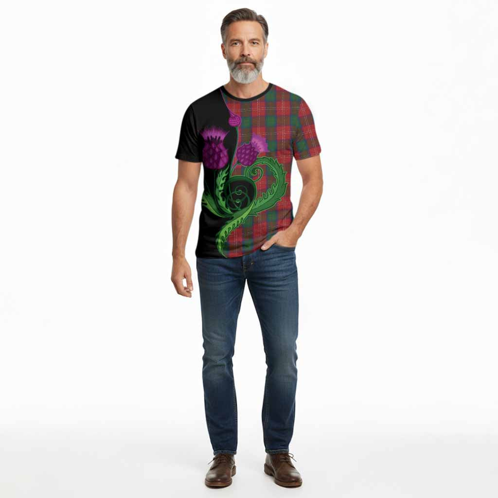 Chisholm Tartan Cotton T-shirt Traditional Scottish Thistle