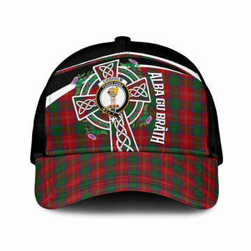 Chisholm Tartan Crest Classic Cap Scottish Thistle Celtic Cross Alba Gu Brath