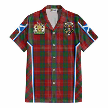 Chisholm Tartan Crest Cotton Hawaiian Shirt Scotland Coat of Arm Flag Style - Tartan Vibes Clothing
