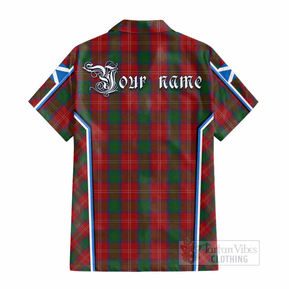 Chisholm Tartan Crest Cotton Hawaiian Shirt Scotland Coat of Arm Flag Style - Tartan Vibes Clothing