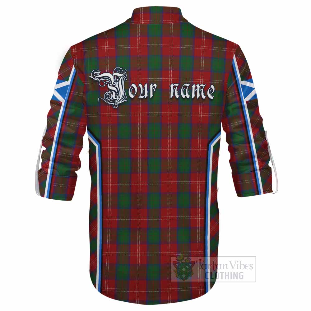 Chisholm Tartan Crest Ghillie Kilt Shirt Scotland Coat of Arm Flag Style - Tartan Vibes Clothing
