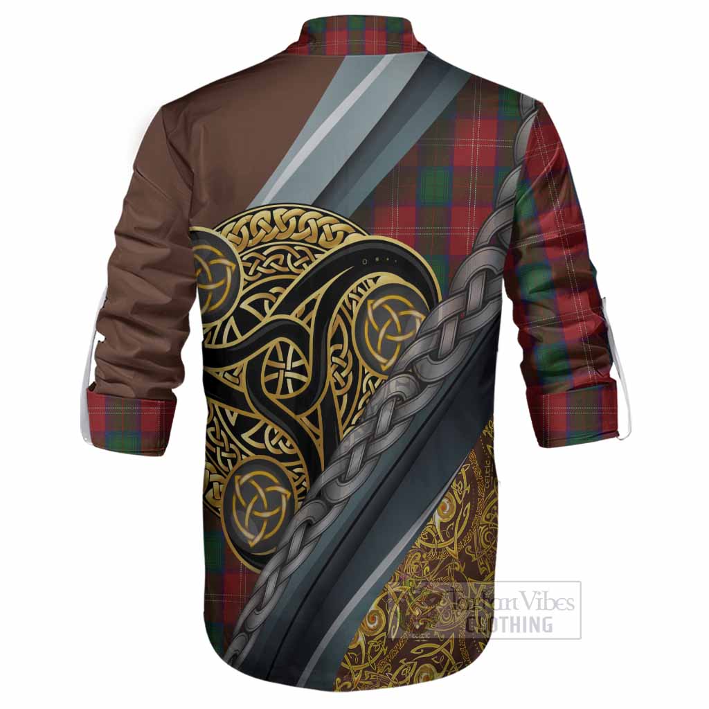 Chisholm Tartan Crest Ghillie Shirt Scottish Triskele Celtic