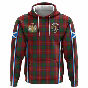 Chisholm Tartan Crest Hoodie Scotland Coat of Arm Flag Style