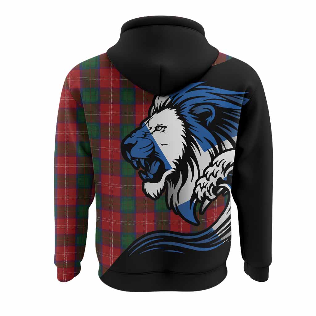 Chisholm Tartan Crest Hoodie Scottish Golden Lions Wave Flow