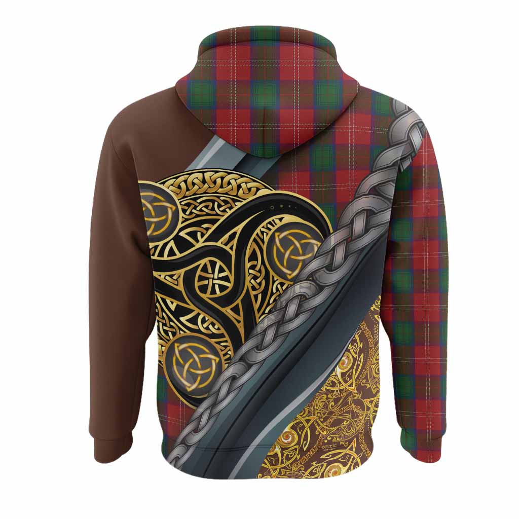 Chisholm Tartan Crest Hoodie Scottish Triskele Celtic