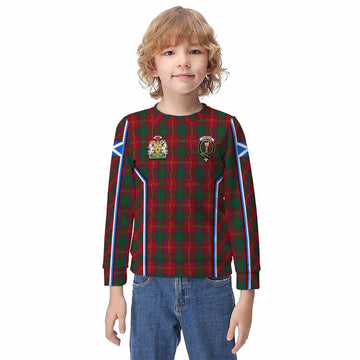 Chisholm Tartan Crest Kid Knitted Sweatshirt Scotland Coat of Arm Flag Style - Tartan Vibes Clothing