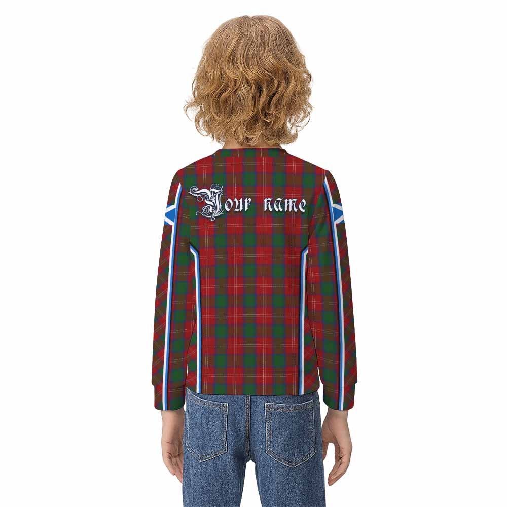 Chisholm Tartan Crest Kid Knitted Sweatshirt Scotland Coat of Arm Flag Style - Tartan Vibes Clothing