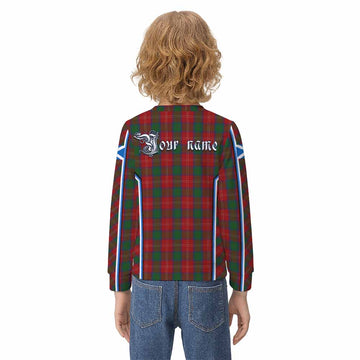 Chisholm Tartan Crest Kid Knitted Sweatshirt Scotland Coat of Arm Flag Style - Tartan Vibes Clothing