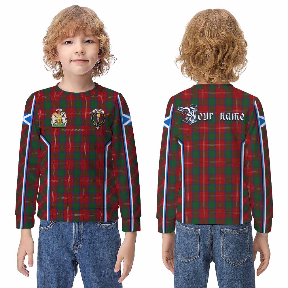 Chisholm Tartan Crest Kid Knitted Sweatshirt Scotland Coat of Arm Flag Style - Tartan Vibes Clothing