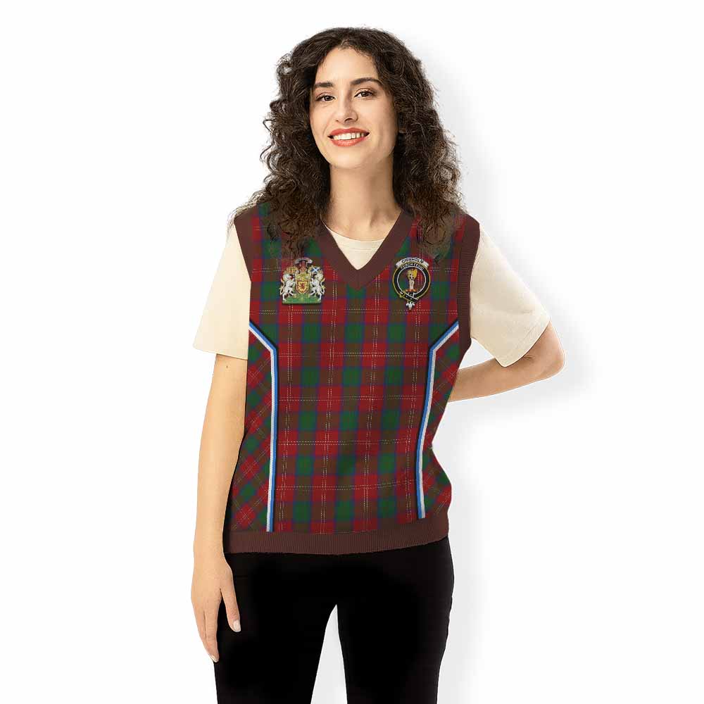 Chisholm Tartan Crest Knitted V-Neck Vest Scotland Coat of Arm Flag Style - Tartan Vibes Clothing