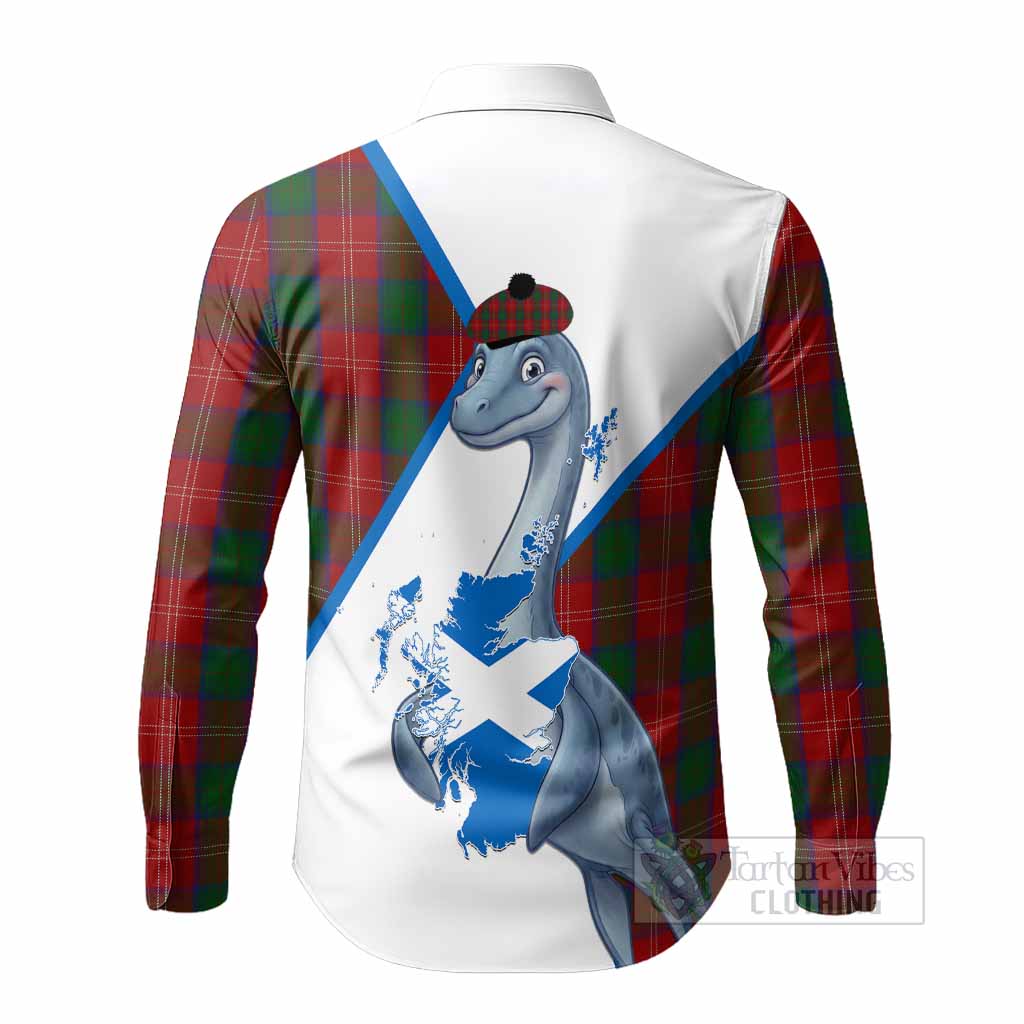 Chisholm Tartan Crest Loch Ness Monster Long Sleeve Button Shirts Nessie Scottish Map Tha Gradh Agam Air Alba