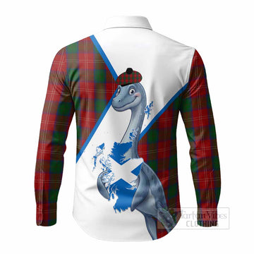 Chisholm Tartan Crest Loch Ness Monster Long Sleeve Button Shirts Nessie Scottish Map Tha Gradh Agam Air Alba