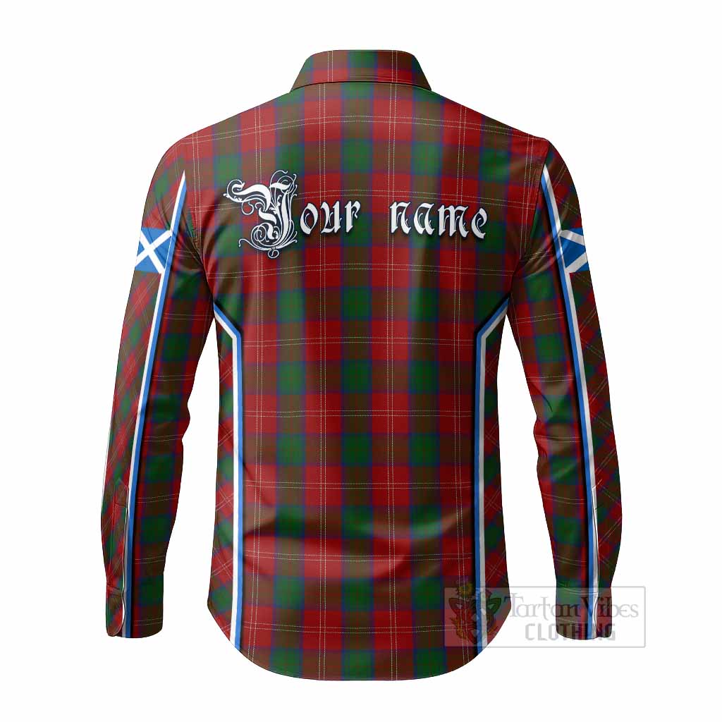 Chisholm Tartan Crest Long Sleeve Button Shirts Scotland Coat of Arm Flag Style - Tartan Vibes Clothing