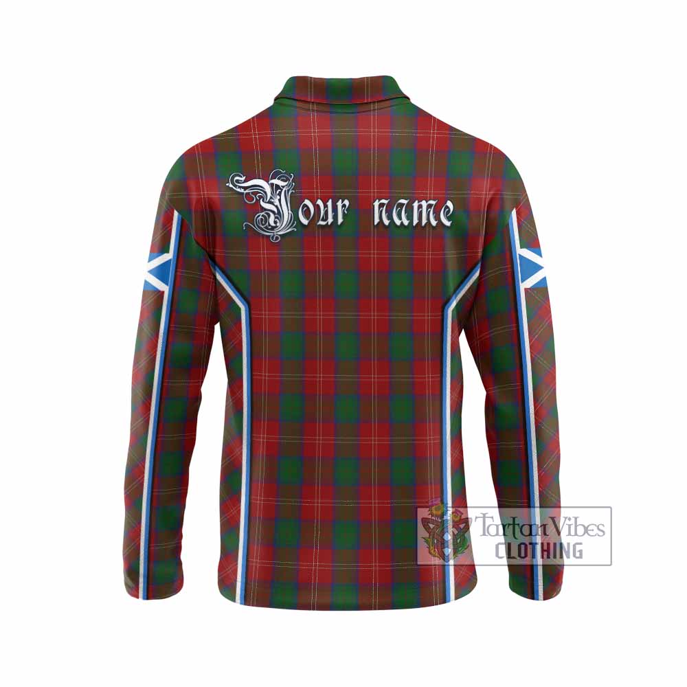 Chisholm Tartan Crest Long Sleeve Polo Shirt Scotland Coat of Arm Flag Style - Tartan Vibes Clothing