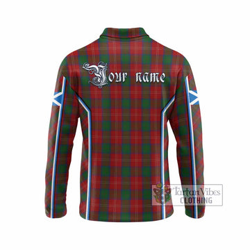 Chisholm Tartan Crest Long Sleeve Polo Shirt Scotland Coat of Arm Flag Style