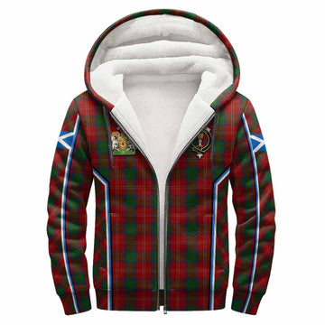 Chisholm Tartan Crest Sherpa Hoodie Scotland Coat of Arm Flag Style