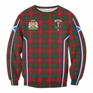 Chisholm Tartan Crest Sweatshirt Scotland Coat of Arm Flag Style