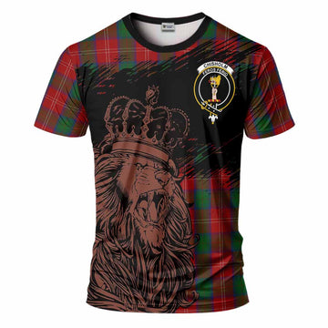 Chisholm Tartan Crest T-Shirt Crowned Lion Heritage Style