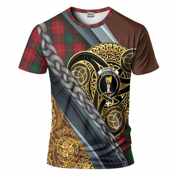Chisholm Tartan Crest T-Shirt Scottish Triskele Celtic