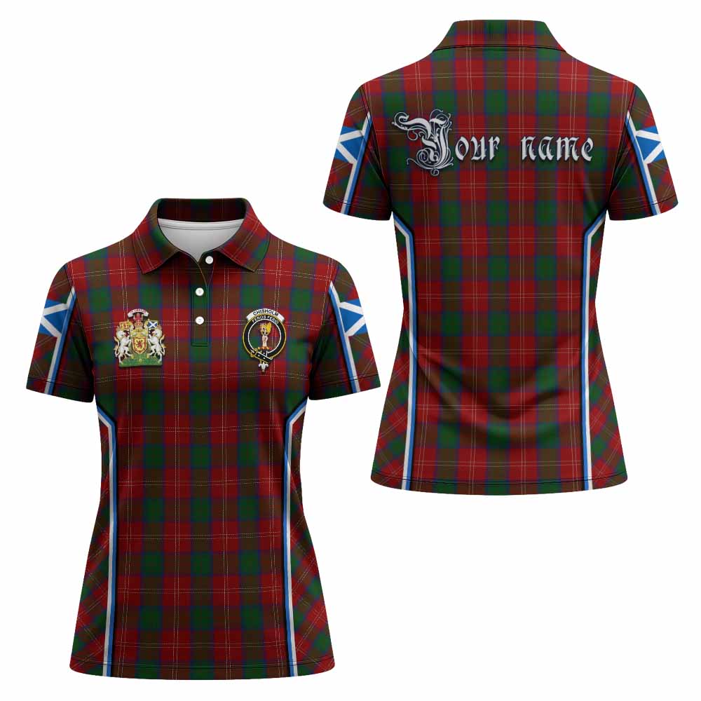 Chisholm Tartan Crest Women's Polo Shirt Scotland Coat of Arm Flag Style - Tartan Vibes Clothing