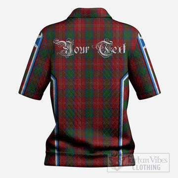 Chisholm Tartan Crest Women’s Polo Sweater Top Scotland Coat of Arm Flag Style